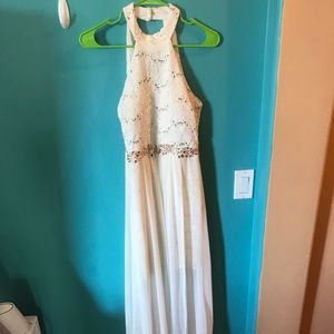Long white prom dress